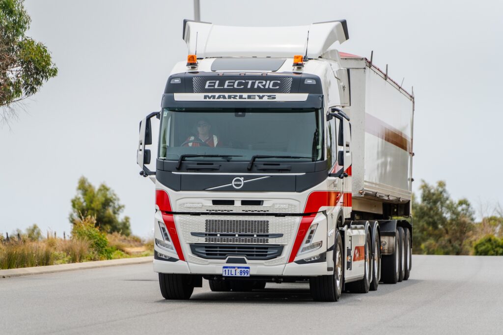 Marley's Transport's new Volvo FM Electric truck.