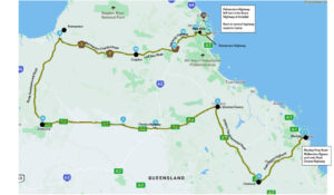 The identified alternative route around the Townsville floods.