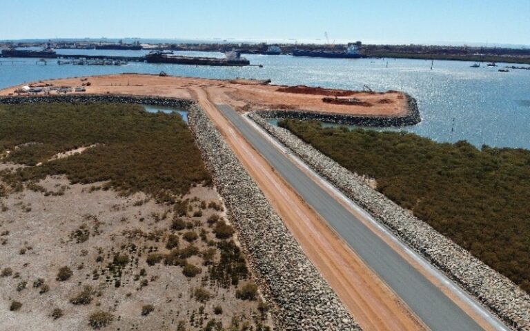 Completed causeway keeps Lumsden Point project on track - Fully Loaded